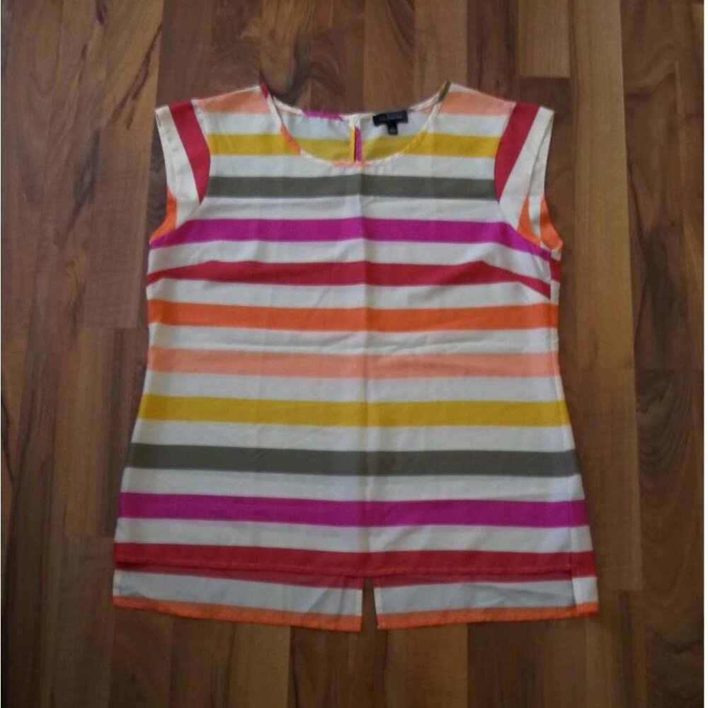 The Limited® Unlined Printed Capped Sleeve Casual Top Size Large